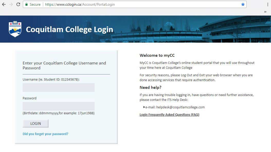 Log in to Student Portal